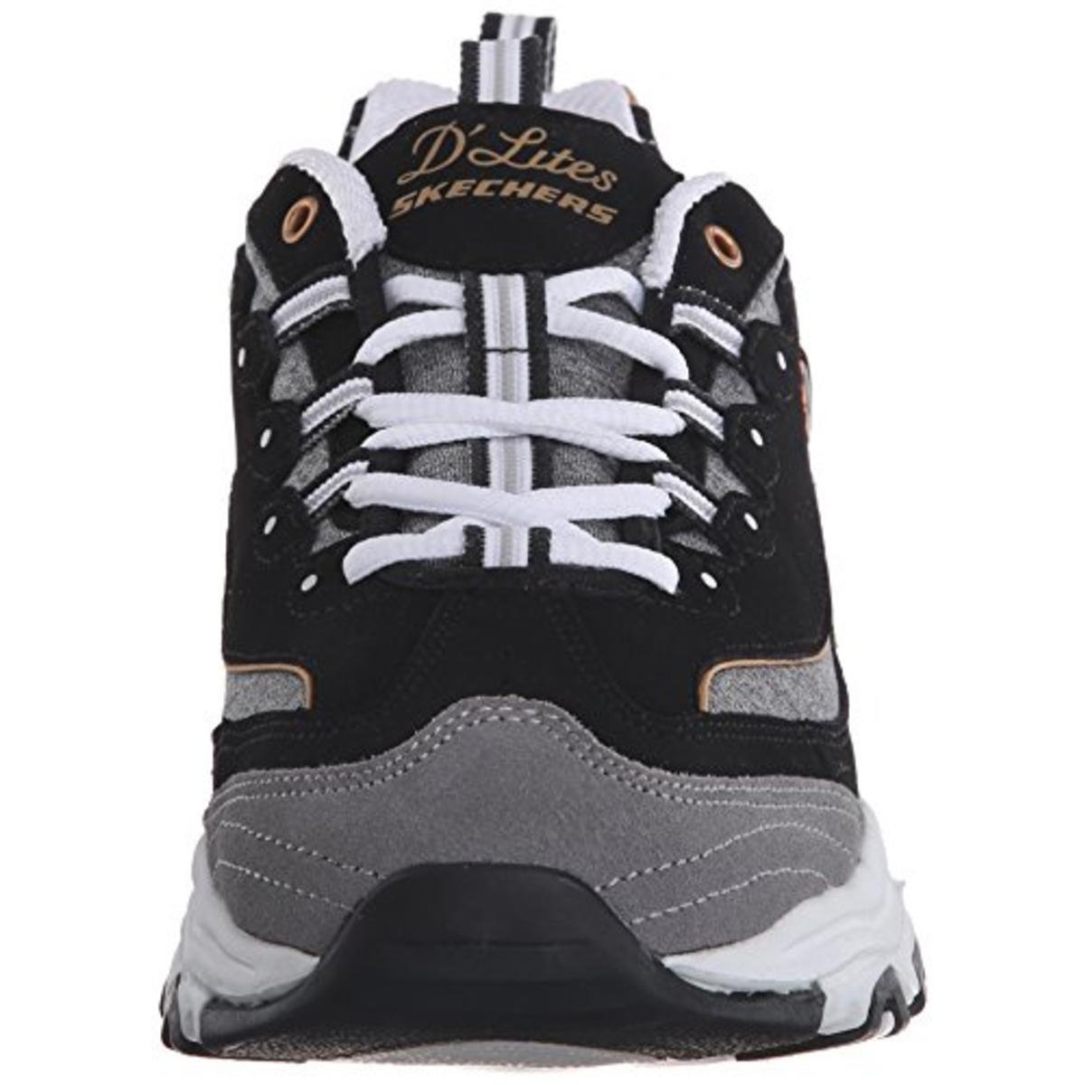 Skechers 8151 Womens B/W Leather Memory Foam Fashion Sneakers Shoes 8.5