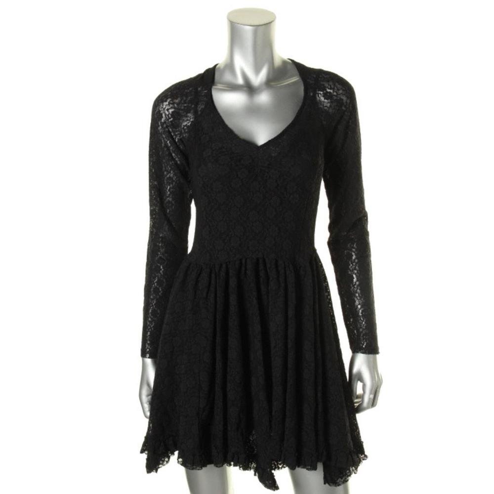 womens black lace dress