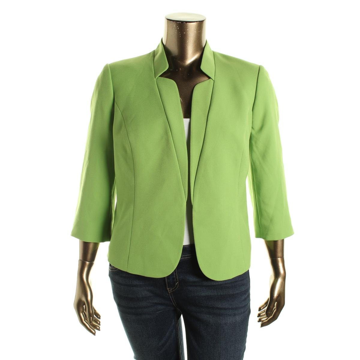 Kasper 8945 Womens Green Crepe Sleeveless Wear to Work Dress Plus 14W BHFO