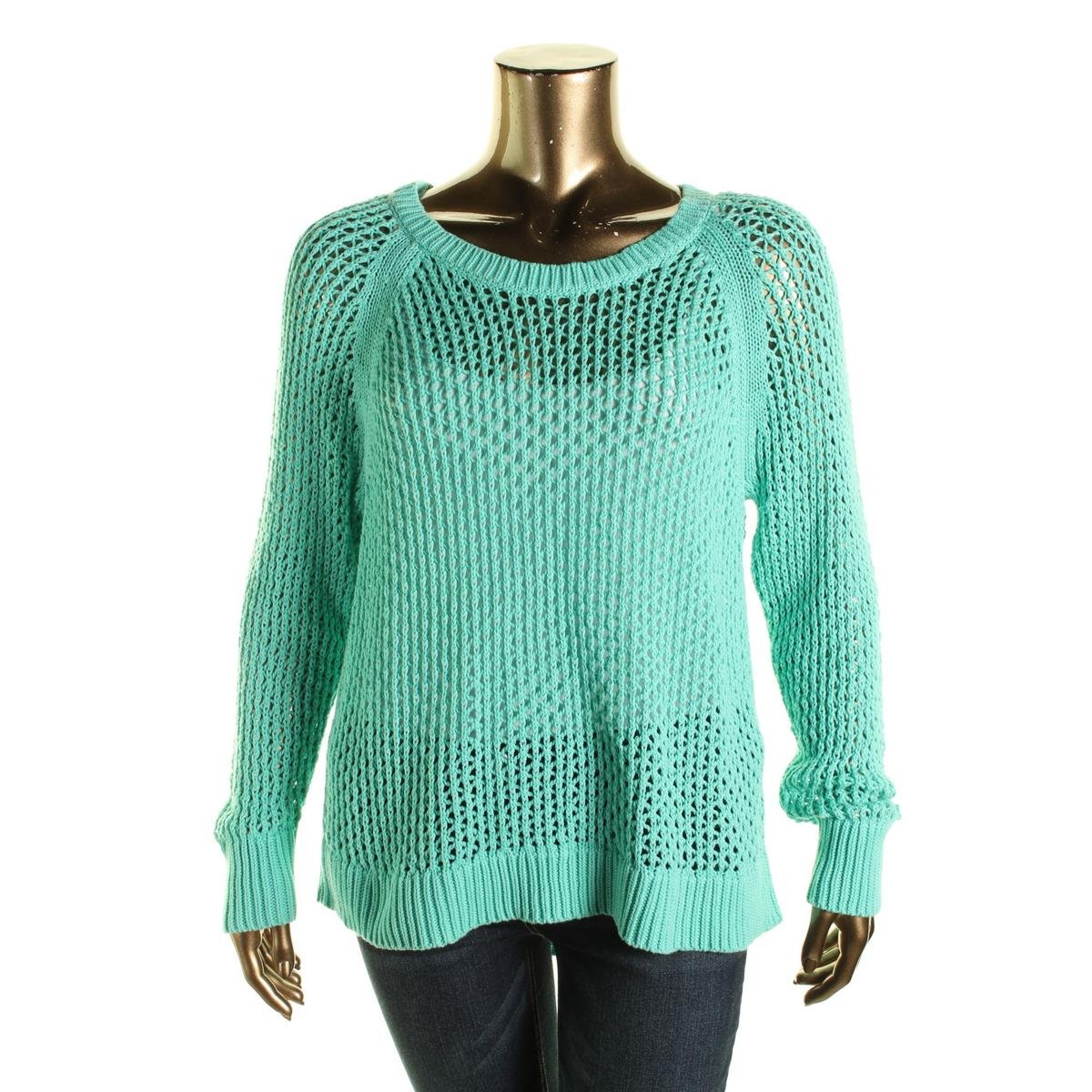 Jessica Simpson 5359 Womens Blue Cotton Pullover Sweater Top Plus 2X BHFO