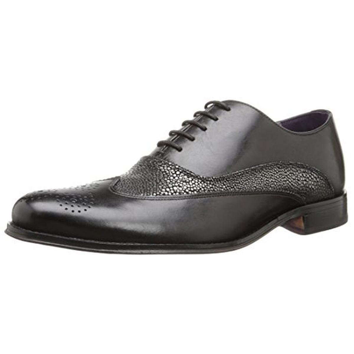 Robert Graham 8574 Mens Magaw 2 Black Leather Oxfords Shoes 11 Medium ...