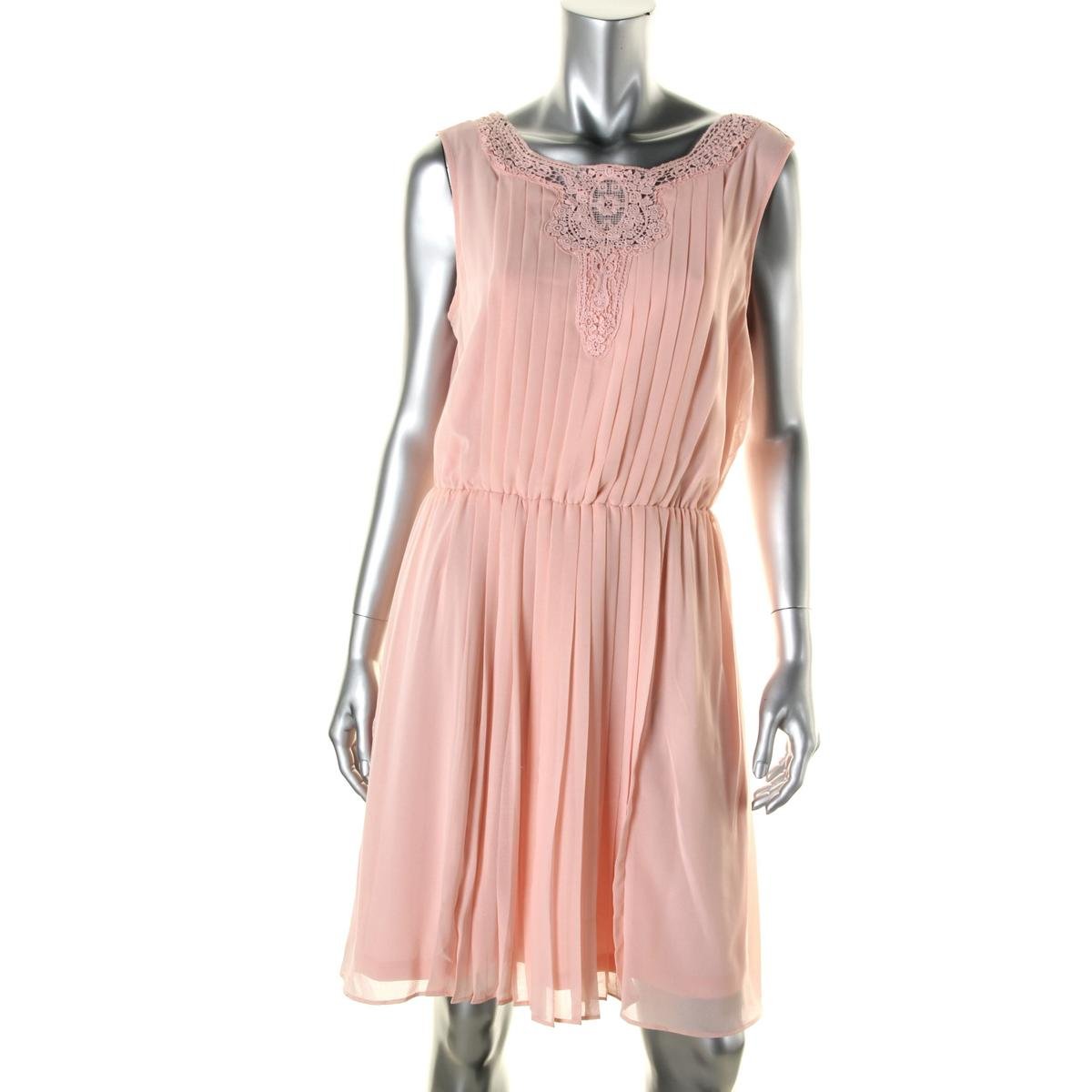Jessica Simpson 9266 Womens Chiffon Sleeveless Knee Length Casual Dress ...