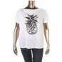 INC 8561 Womens White Burnout Graphic Short Sleeves T-Shirt Top Plus 1X BHFO