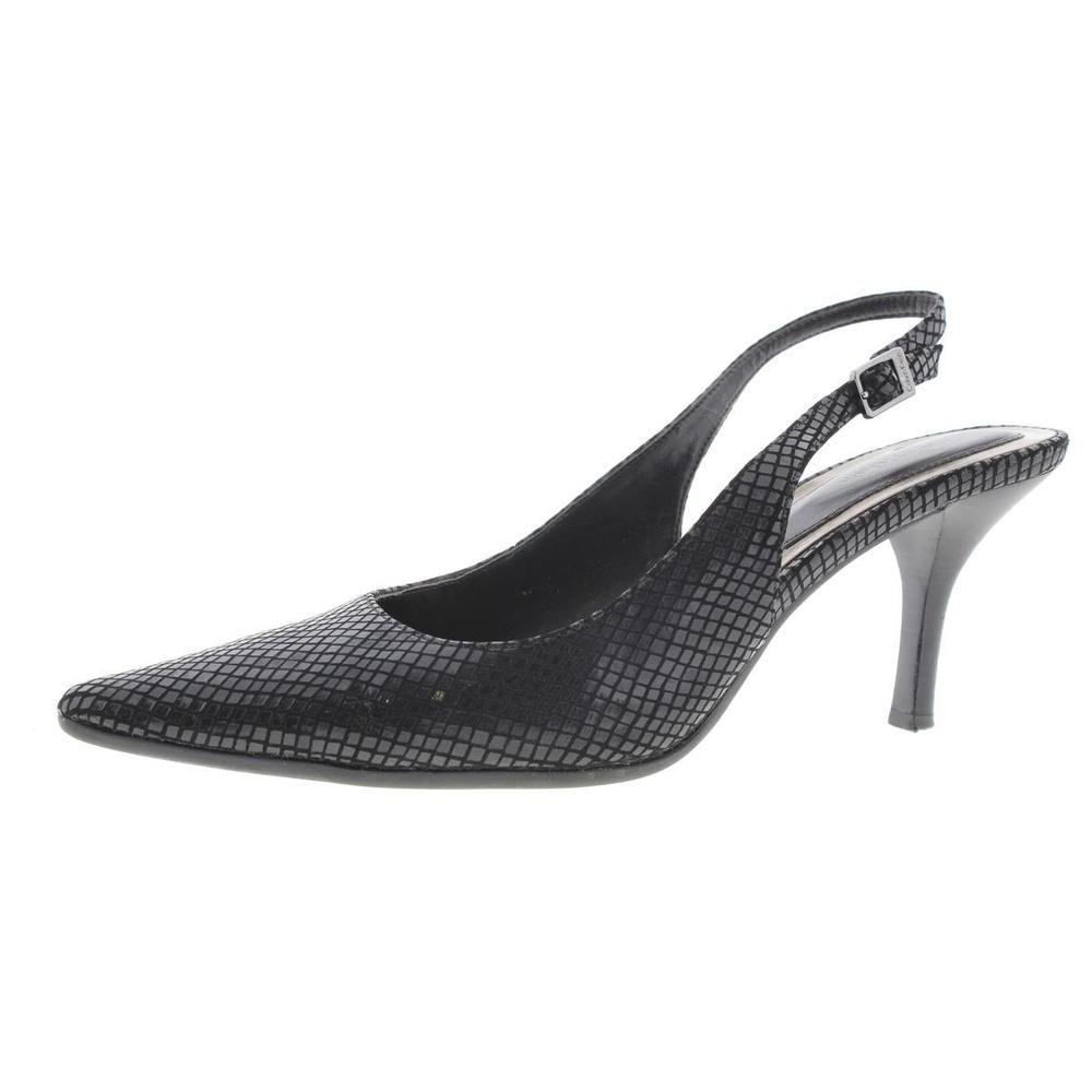 Calvin Klein 0186 Womens Day Black Slingback Heels Shoes 8 Medium (B,M ...