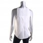 Trouve 5066 Womens White Chiffon Keyhole Sleeveless Pullover Top Blouse S BHFO