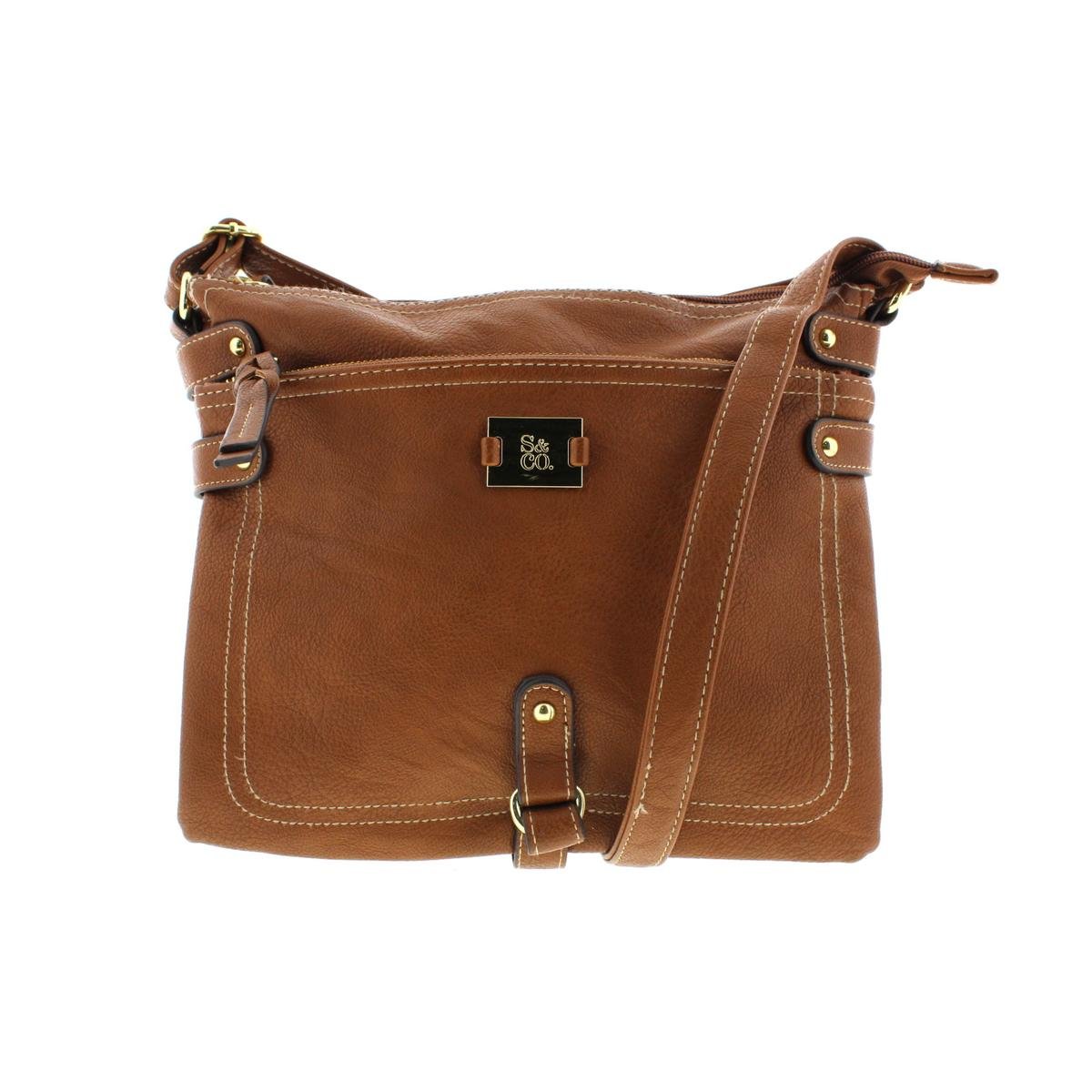 Style & Co. 3713 Womens Brown Faux Leather Cargo Crossbody Handbag ...