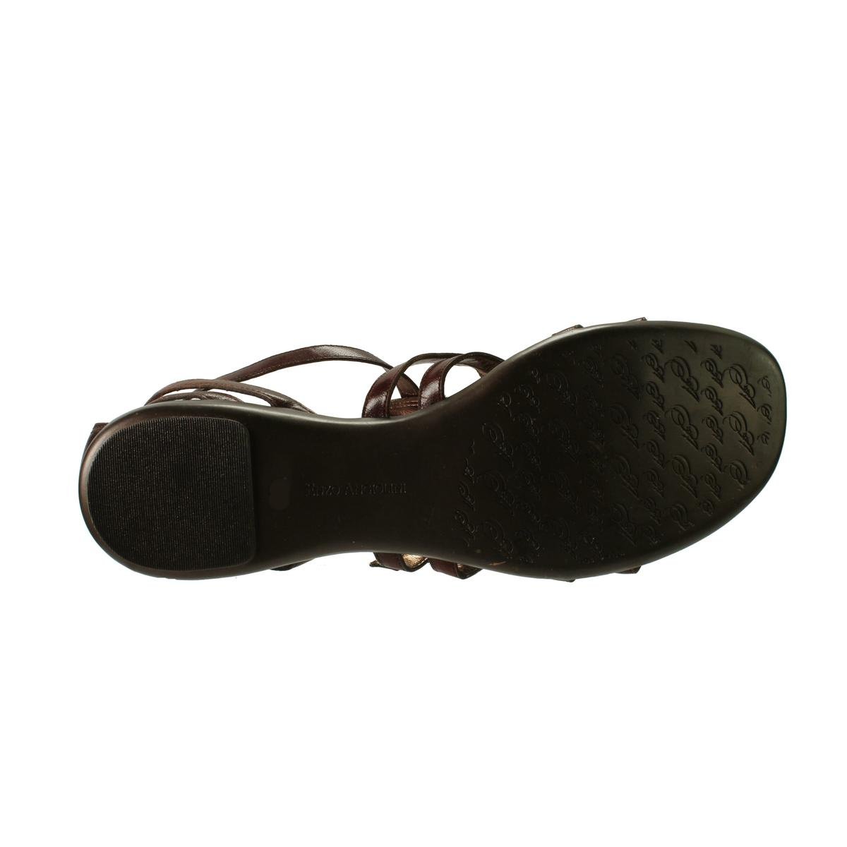 Enzo Angiolini 3290 Womens Brown Leather Gladiator Sandals 10 Medium (B,M) BHFO