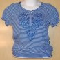 FADED GLORY WOMENS SMALL BLUE/WHITE TOP ELASTIC BOTTOM NEW NICE