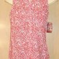FADED GLORY WOMENS SMALL ORANGE/WHITE SLEEVELESS BUTTON DOWN SHIRT NEW NICE