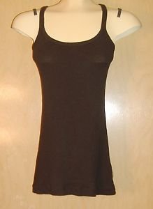 NO BOUNDARIES JRS MEDIUM 7/9 BROWN RAZOR BACK TOP NICE