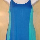 FADED GLORY WOMENS LG GREEN/BLUE BRAIDED TANK NEW NICE