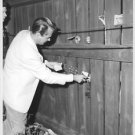 Alan Ladd giving autograph to fans.  - 8x10 photo
