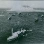 American ships off Iwa Jima, strategic island outpost. 1945. - 8x10 photo