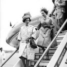 Queen Fabiola coming out of from aircraft. - 8x10 photo