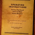 Vintage Operating Instructions Peerless High Speed Univeral Saw 070716230