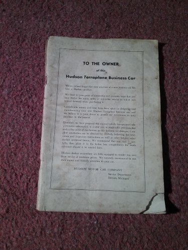 Hudson Terraplane Owners manual (No Year) 070716435