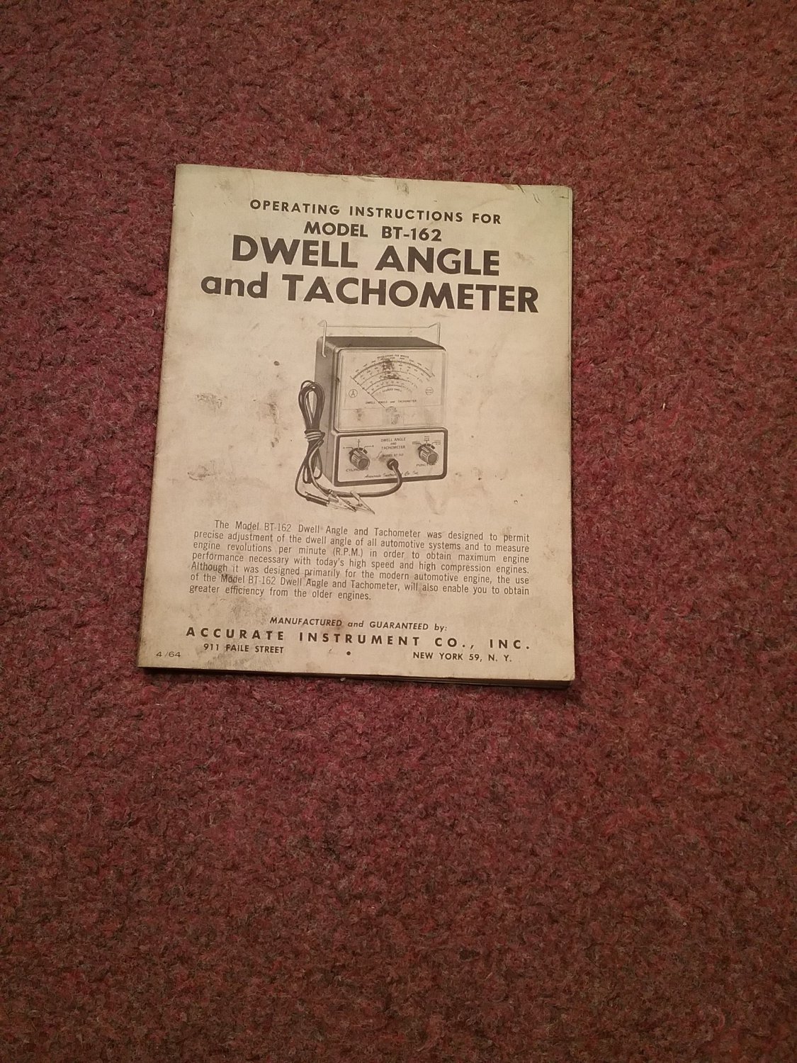 Vintage Dwell Angle and Tachometer Model BT-162 070716487