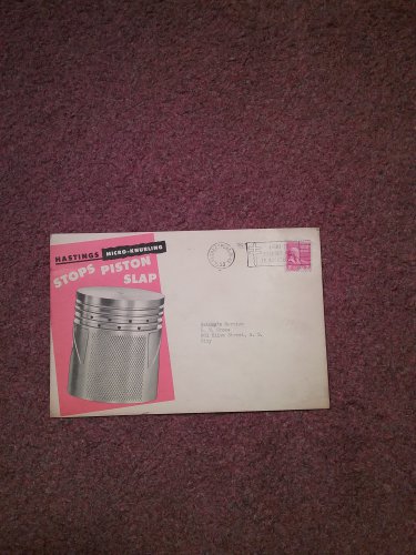 Vintage Hastings Piston Ad Local Parkersburg, WV  Skinny Motor 070716501