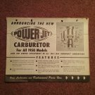 1950 Power Jet Carburetor Part Catalog Ad 070716554