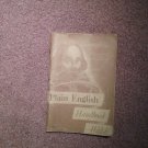 Plain English, Handbook , New Edition, Walsh 1939 707161505