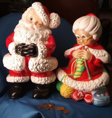 Tall Large Vintage Plaster Santa Ms Claus Atlanta Christmas Mold Bright Memories