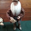 16 in. Cowboy Santa Horseshoe Rope Prospector Look Holiday Decor Jacket Fringe