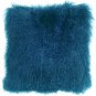 PIllow Decor - Genuine Mongolian Tibetan Sheepskin Lamb Wool Teal Throw Pillow