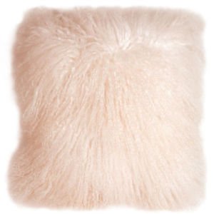 PIllow Decor - Genuine Mongolian Tibetan Sheepskin Lamb Wool Pastel Pink