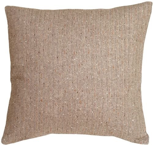 Pillow Decor - Herringbone Brown Square Decorative Toss Pillow
