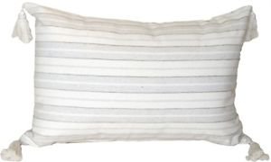 Pillow Decor - Cream and Neutral Stripes Rectangular Accent Pillow
