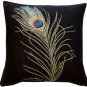 Pillow Decor - Peacock Feather 19x19 Throw Pillow - SKU: AB1-8851-01-20
