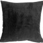 Pillow Decor - Wide Wale Corduroy Black 22x22 Throw Pillow
