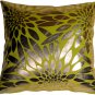 Pillow Decor - Metallic Floral Green Square Throw Pillow - SKU: HC1-0003-03-20