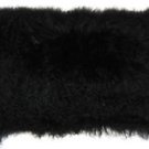 Pillow Decor - Genuine Mongolian Tibetan Lambs Wool Black Rectangular Pillow