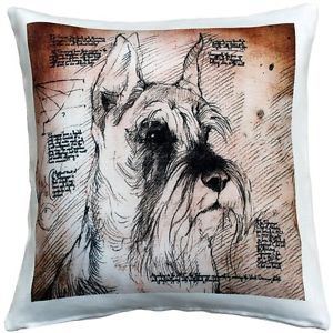 Pillow Decor - Schnauzer Cropped Ears Dog Pillow 17x17  - SKU: LE1-0038-01-17