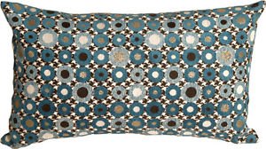 Pillow Decor - Houndstooth Spheres 12x20 Blue Throw Pillow