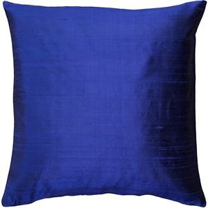 Pillow Decor - Sankara Ink Blue Silk Throw Pillow 18x18  - SKU: FB1-0001-03-18
