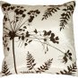 Pillow Decor - White with Brown Spring Flower and Ferns Pillow
