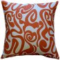 Pillow Decor - Tuscany Linen Swirl Orange Throw Pillow 20x20