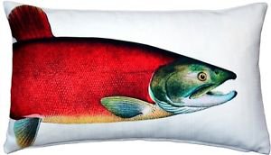 Pillow Decor - Salmon Fish Pillow 12x20  - SKU: PD2-0010-01-92