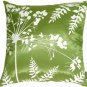 Pillow Decor - Green with White Spring Flower and Ferns 20x20 Pillow