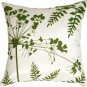 Pillow Decor - White with Green Spring Flower and Ferns Pillow