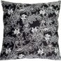 Pillow Decor - Delicate Floral on Black 20x20 Accent Pillow