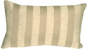 Pillow Decor - Classic Stripes in Two-Tone Taupe Rectangular Accent Pillow