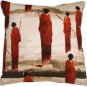 Pillow Decor - Masai Warrior 22x22 Red Throw Pillow - SKU: VB1-0013-02-22
