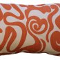 Pillow Decor - Tuscany Linen Swirl Orange Throw Pillow 12x20