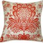 Pillow Decor - Rustic Floral Orange 20x20 Throw Pillow - SKU: VC1-0003-03-20