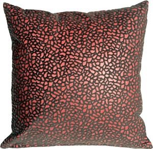 Pillow Decor - Pebbles in Red 18x18 Faux Fur Throw Pillow  - SKU: YA1-0004-01-18