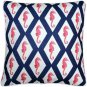 Pillow Decor - Sea Island Navy and Red Argyle Seahorse Throw Pillow 20x20