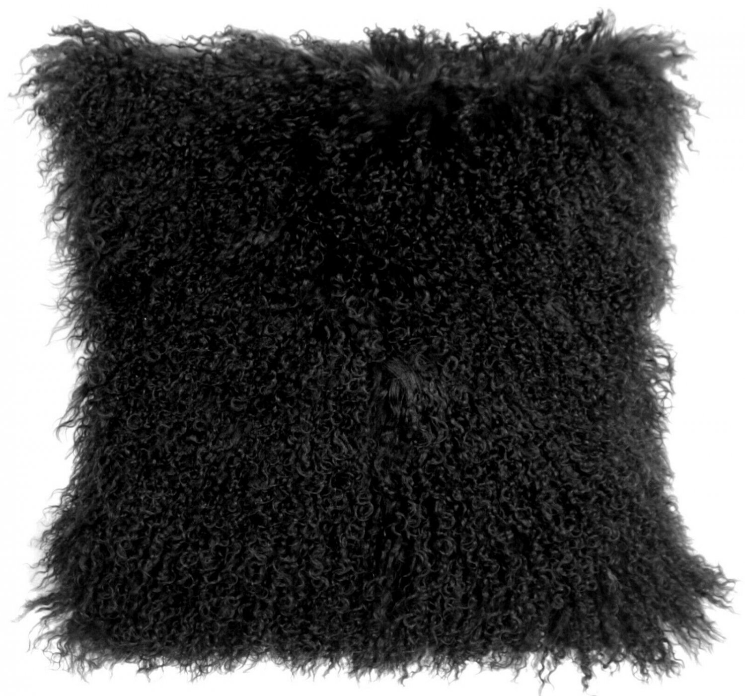 Pillow Decor - Mongolian Sheepskin Black Throw Pillow (HB1-0001-08-18)